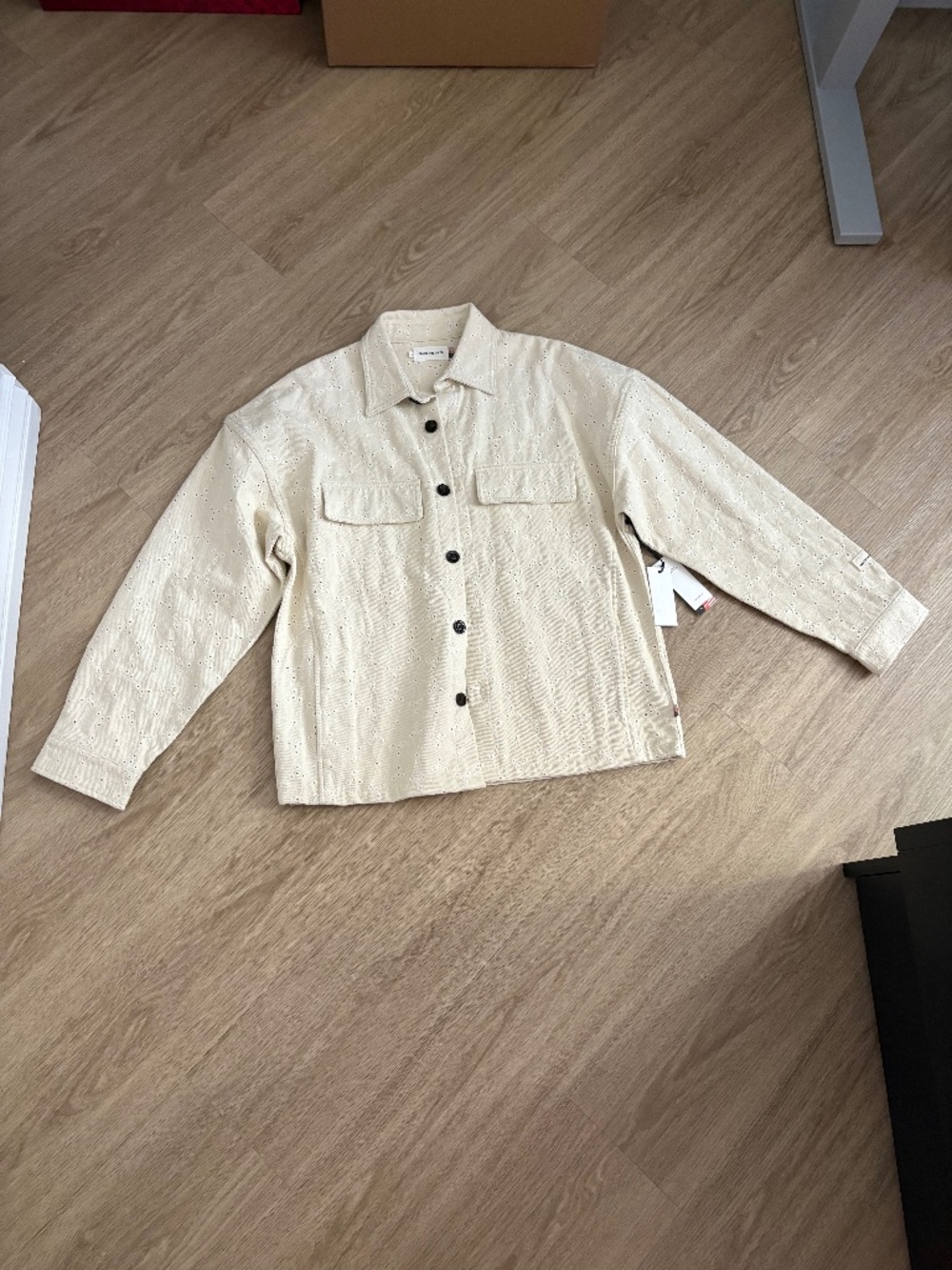 Honor the Gift Legacy Eyelet Shirt Jacket Bone Cream Men’s Size Small Brand New